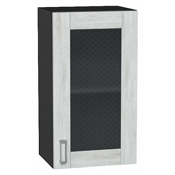 Шкаф верхний с 1-ой остекленной дверцей Лофт Nordic Oak/Graphite 716*400*320