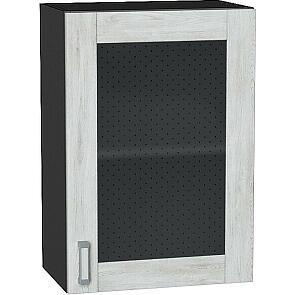 Шкаф верхний с 1-ой остекленной дверцей Лофт Nordic Oak/Graphite 716*500*320