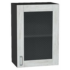 Шкаф верхний с 1-ой остекленной дверцей Лофт Nordic Oak/Graphite 716*500*320