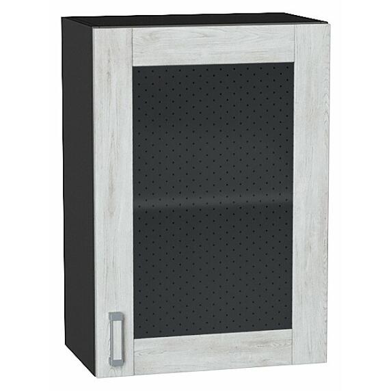 Шкаф верхний с 1-ой остекленной дверцей Лофт Nordic Oak/Graphite 716*500*320