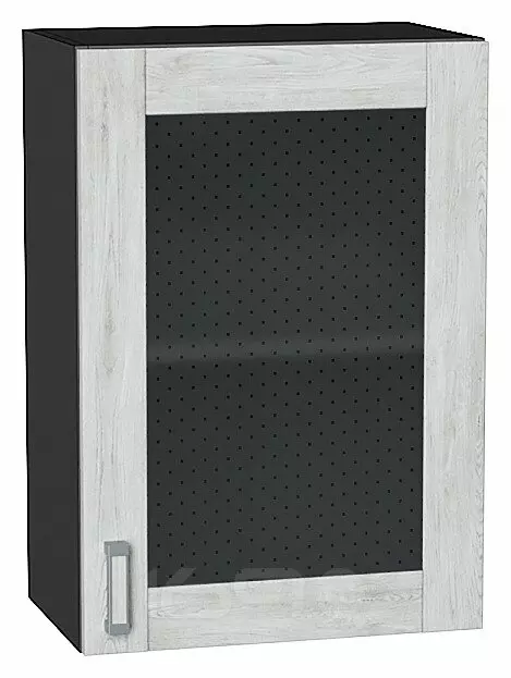 Шкаф верхний с 1-ой остекленной дверцей Лофт Nordic Oak/Graphite 716*500*320