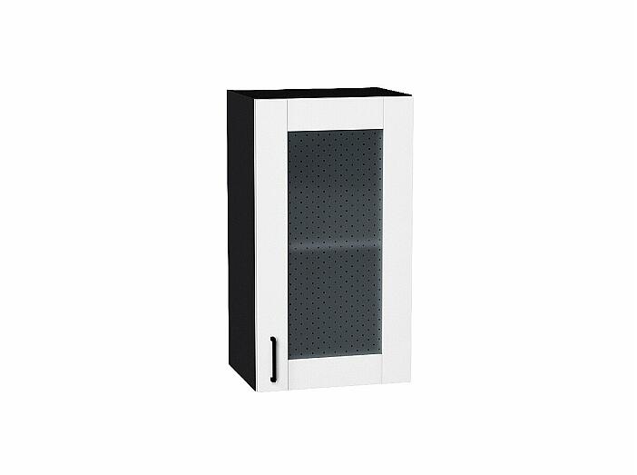 Шкаф верхний с 1-ой остекленной дверцей Лофт Super White