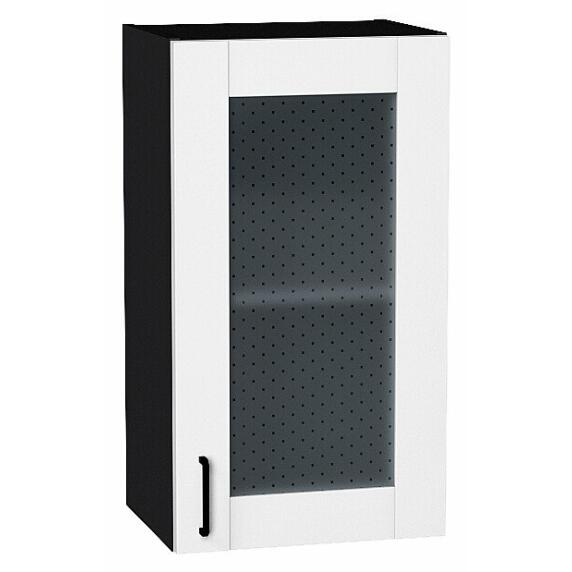Шкаф верхний с 1-ой остекленной дверцей Лофт Super White Graphite 716*400*320