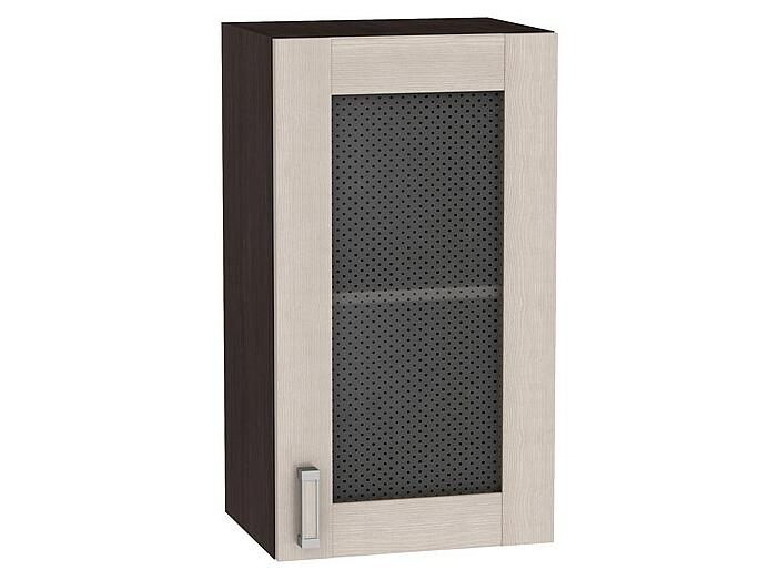 Шкаф верхний с 1-ой остекленной дверцей Лофт В 400 Cappuccino Veralinga-Венге