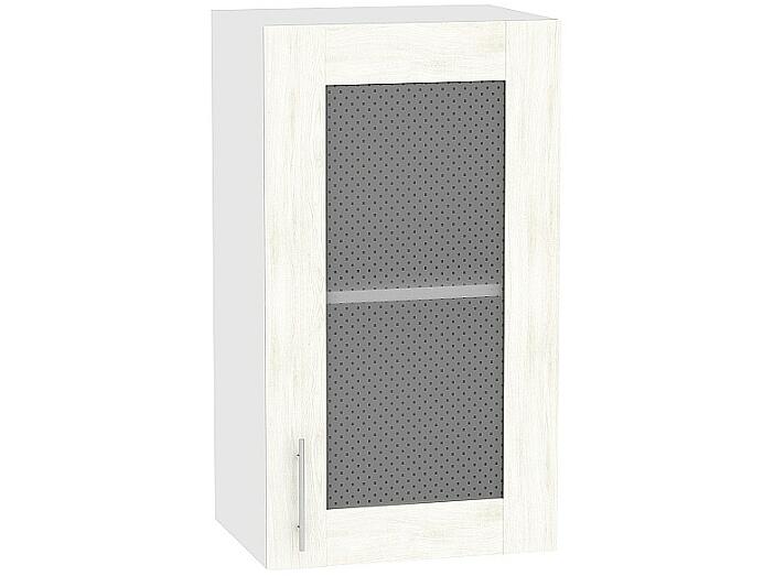 Шкаф верхний с 1-ой остекленной дверцей Лофт В 400 Nordic Oak-Белый
