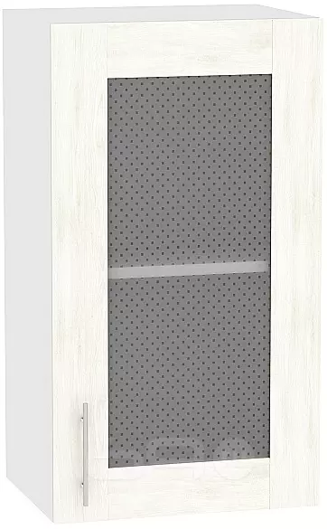 Шкаф верхний с 1-ой остекленной дверцей Лофт В 400 Nordic Oak-Белый