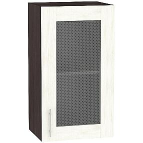 Шкаф верхний с 1-ой остекленной дверцей Лофт В 400 Nordic Oak-Венге