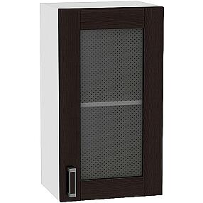 Шкаф верхний с 1-ой остекленной дверцей Лофт В 409 Wenge Veralinga-Белый