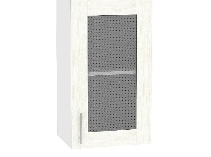 Шкаф верхний с 1-ой остекленной дверцей Лофт В 409 Nordic Oak-Белый