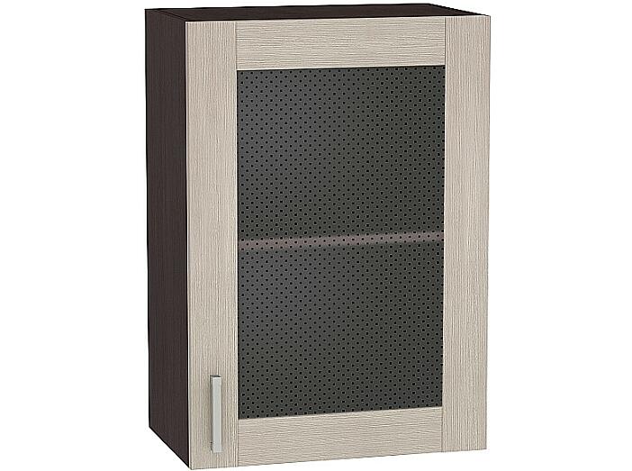 Шкаф верхний с 1-ой остекленной дверцей Лофт В 500 Cappuccino Veralinga-Венге