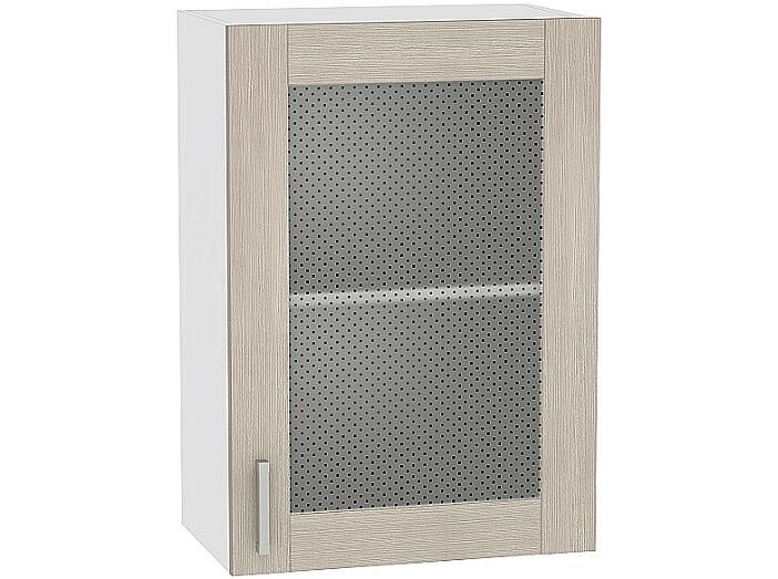 Шкаф верхний с 1-ой остекленной дверцей Лофт В 509 Cappuccino Veralinga-Белый