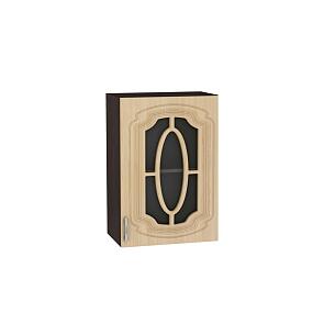 Шкаф верхний с 1-ой остекленной дверцей Настя В 500 Береза-Венге