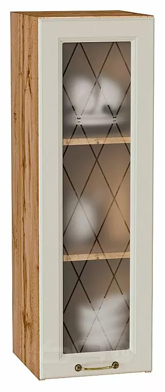 Шкаф верхний с 1-ой остекленной дверцей Ницца Агат/Дуб Вотан 920*300*318