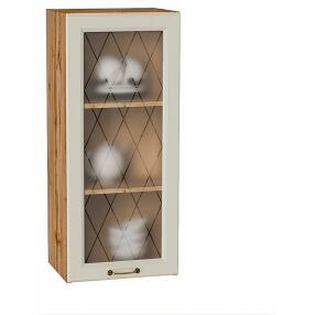 Шкаф верхний с 1-ой остекленной дверцей Ницца Агат/Дуб Вотан 920*400*318