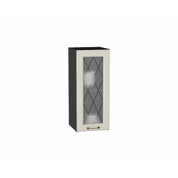 Шкаф верхний с 1-ой остекленной дверцей Ницца Агат/Graphite 716*300*318