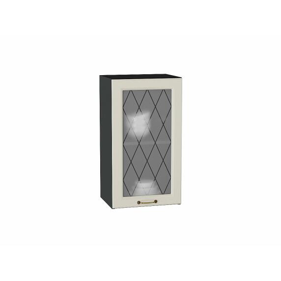 Шкаф верхний с 1-ой остекленной дверцей Ницца Агат/Graphite 716*400*318