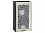 Шкаф верхний с 1-ой остекленной дверцей Ницца Агат/Graphite 716*400*318