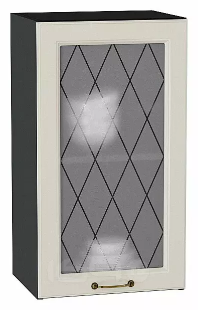 Шкаф верхний с 1-ой остекленной дверцей Ницца Агат/Graphite 716*400*318