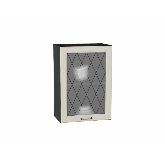 Шкаф верхний с 1-ой остекленной дверцей Ницца Агат/Graphite 716*500*318