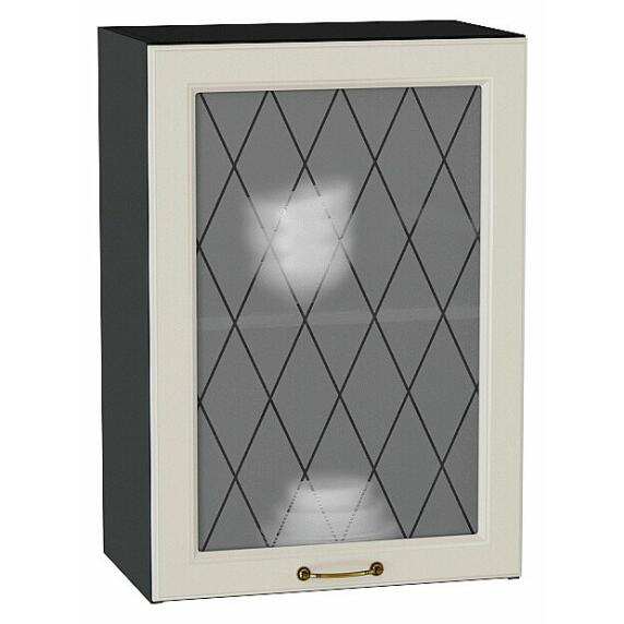 Шкаф верхний с 1-ой остекленной дверцей Ницца Агат/Graphite 716*500*318