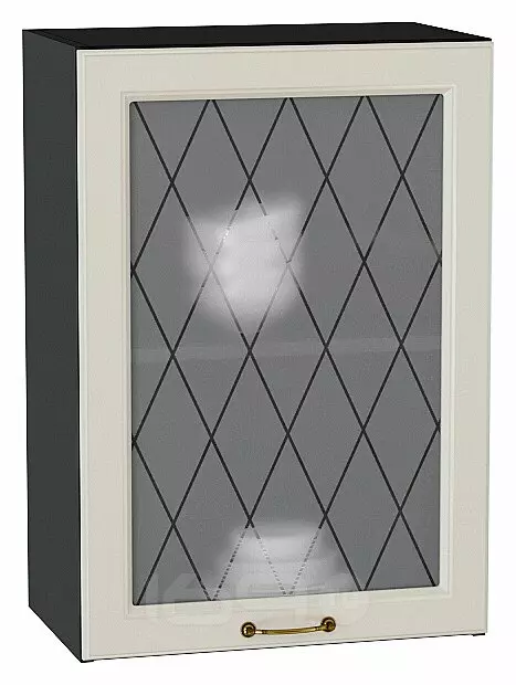Шкаф верхний с 1-ой остекленной дверцей Ницца Агат/Graphite 716*500*318