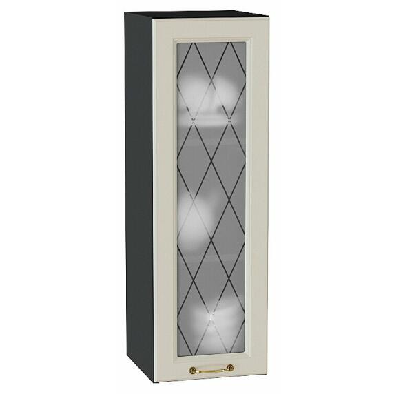 Шкаф верхний с 1-ой остекленной дверцей Ницца Агат/Graphite 920*300*318