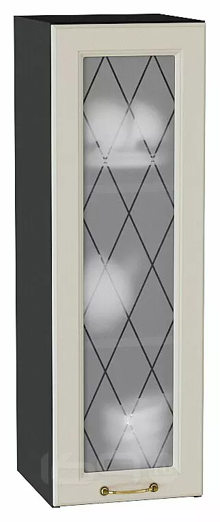 Шкаф верхний с 1-ой остекленной дверцей Ницца Агат/Graphite 920*300*318