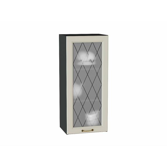 Шкаф верхний с 1-ой остекленной дверцей Ницца Агат/Graphite 920*400*318