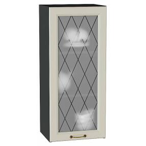 Шкаф верхний с 1-ой остекленной дверцей Ницца Агат/Graphite 920*400*318