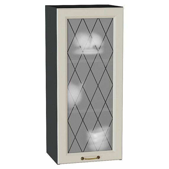 Шкаф верхний с 1-ой остекленной дверцей Ницца Агат/Graphite 920*400*318