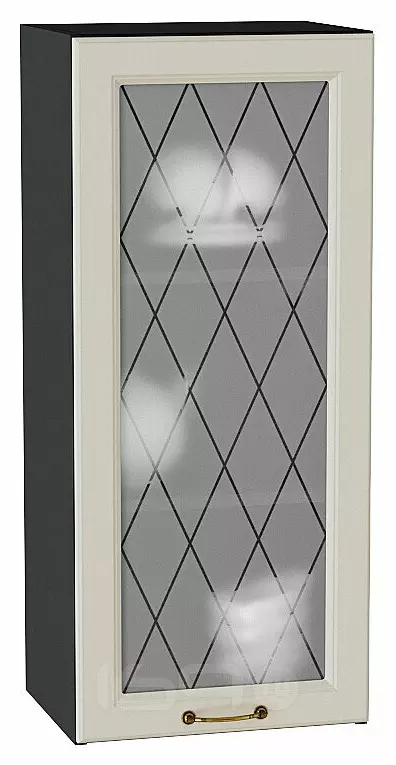 Шкаф верхний с 1-ой остекленной дверцей Ницца Агат/Graphite 920*400*318