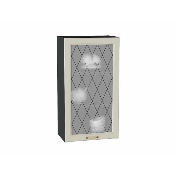 Шкаф верхний с 1-ой остекленной дверцей Ницца Агат/Graphite 920*500*318