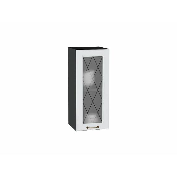 Шкаф верхний с 1-ой остекленной дверцей Ницца Белый/Graphite 716*300*318