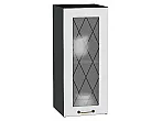 Шкаф верхний с 1-ой остекленной дверцей Ницца Белый/Graphite 716*300*318