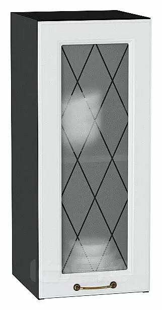 Шкаф верхний с 1-ой остекленной дверцей Ницца Белый/Graphite 716*300*318