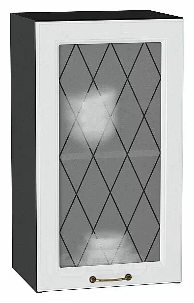 Шкаф верхний с 1-ой остекленной дверцей Ницца Белый/Graphite 716*400*318