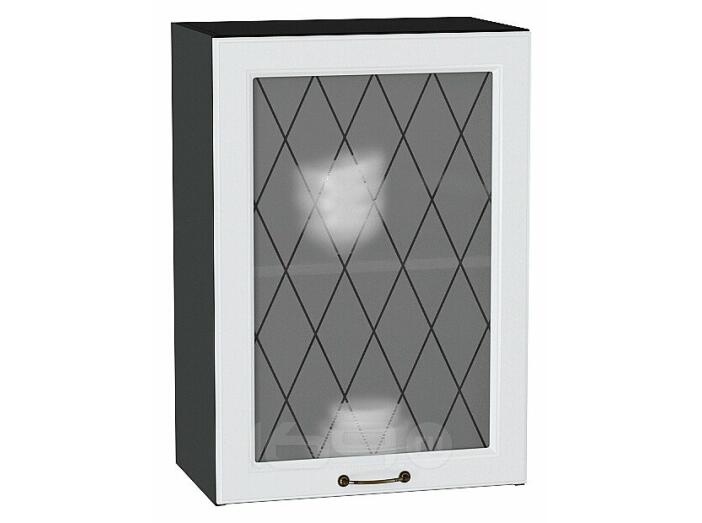 Шкаф верхний с 1-ой остекленной дверцей Ницца Белый/Graphite 716*500*318