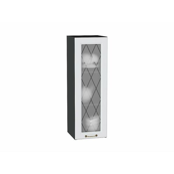 Шкаф верхний с 1-ой остекленной дверцей Ницца Белый/Graphite 920*300*318