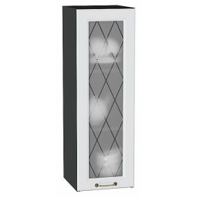 Шкаф верхний с 1-ой остекленной дверцей Ницца Белый/Graphite 920*300*318