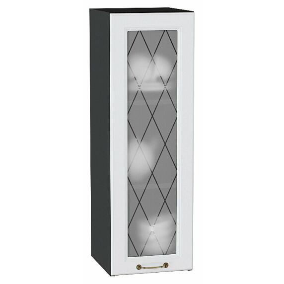 Шкаф верхний с 1-ой остекленной дверцей Ницца Белый/Graphite 920*300*318