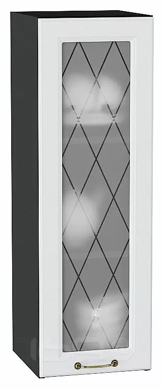 Шкаф верхний с 1-ой остекленной дверцей Ницца Белый/Graphite 920*300*318