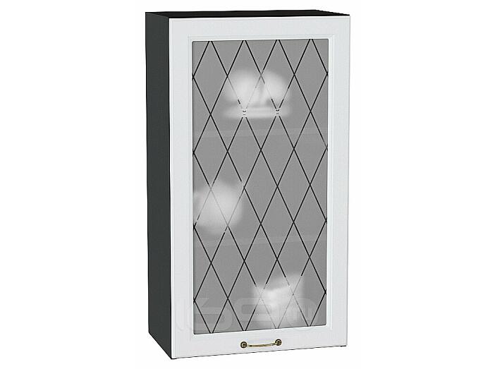 Шкаф верхний с 1-ой остекленной дверцей Ницца Белый/Graphite 920*500*318