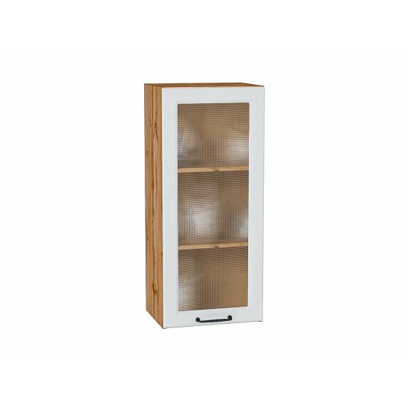 Шкаф верхний с 1-ой остекленной дверцей Ницца Blanco/Дуб Вотан 920*400*318