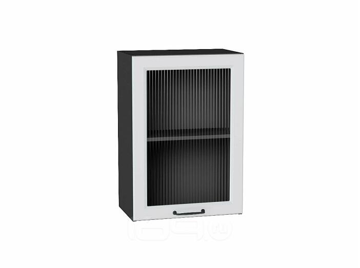 Шкаф верхний с 1-ой остекленной дверцей Ницца Blanco/Graphite 716*500*318