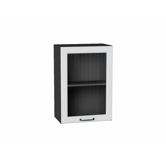Шкаф верхний с 1-ой остекленной дверцей Ницца Blanco/Graphite 716*500*318