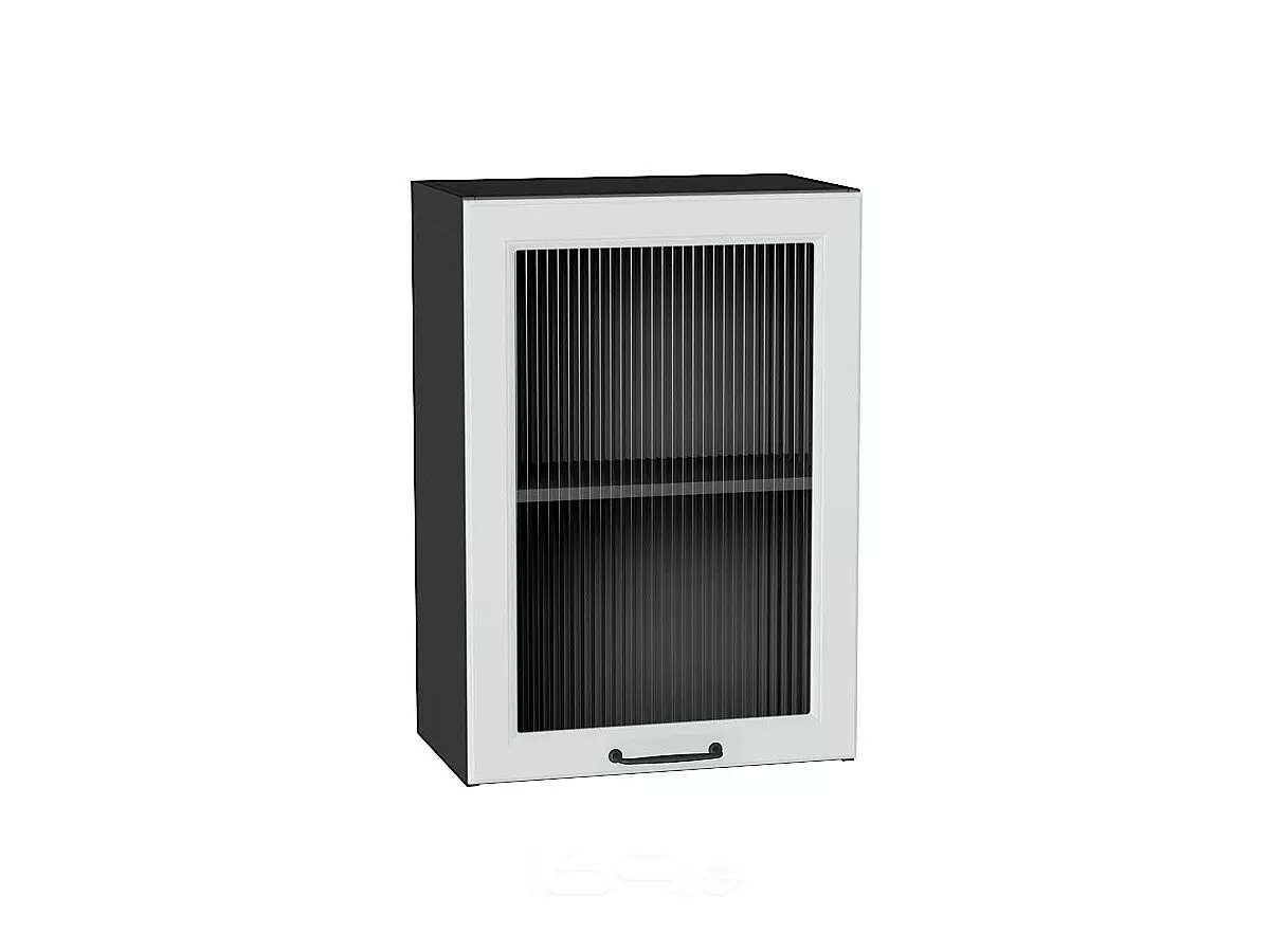 Шкаф верхний с 1-ой остекленной дверцей Ницца Blanco/Graphite 716*500*318