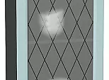 Шкаф верхний с 1-ой остекленной дверцей Ницца Голубой/Graphite 716*500*318