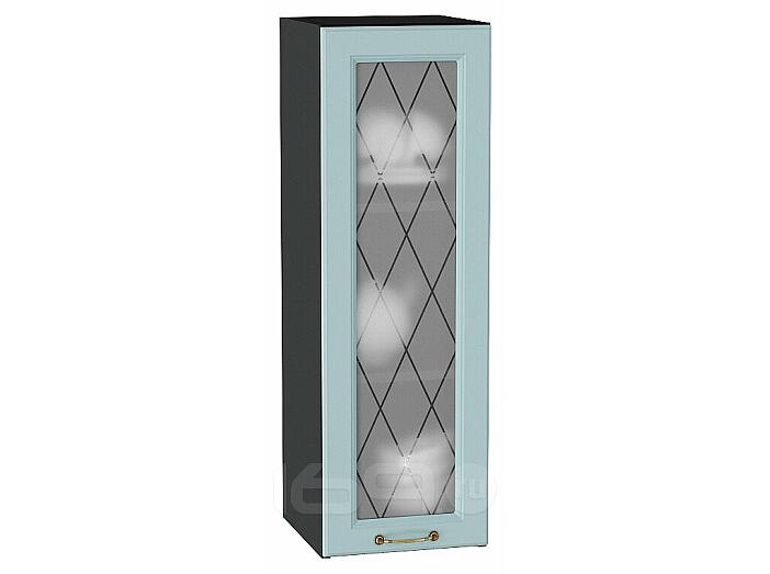 Шкаф верхний с 1-ой остекленной дверцей Ницца Голубой/Graphite 920*300*318
