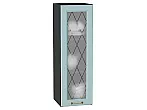 Шкаф верхний с 1-ой остекленной дверцей Ницца Голубой/Graphite 920*300*318