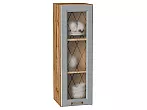 Шкаф верхний с 1-ой остекленной дверцей Ницца Графит/Дуб Вотан 920*300*318
